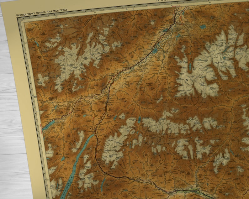 Old Map of Atholl & Badenoch Blair Atholl Aviemore Etsy UK