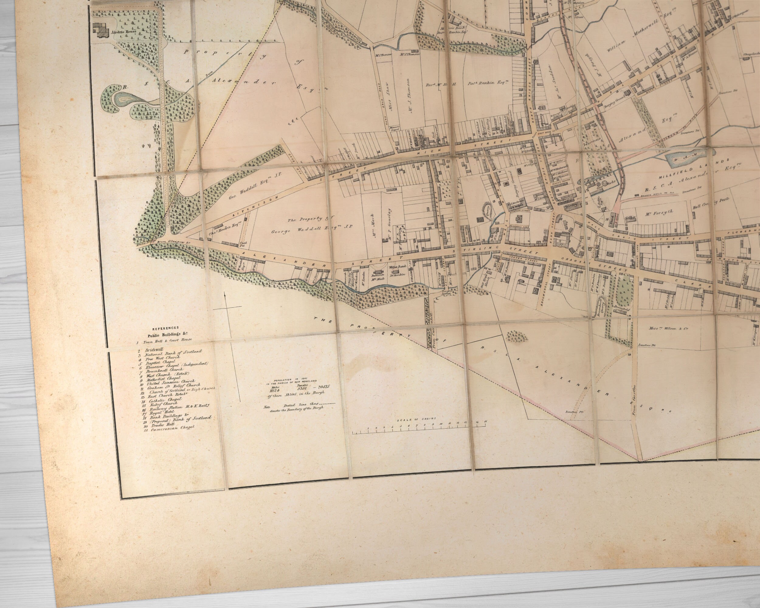 Old Map of Airdrie Old Map Print Airdrie Old Map, Airdrie Vintage Map