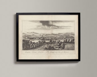 Die Aussicht auf Ihre Stadt Perth | Historische Schottische Stadt Zeichnung | Perth, Perth alte Karte, Perth historische Karte, Perth Geschenk, Perth Post
