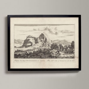 Dumbarton - Le château de leurs mamies de Dumbritton vu de l'ouest | Dessin historique d'une ville écossaise | Dumbarton, carte de Dumbarton, cadeau Dumbarton