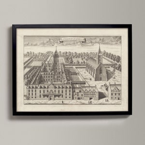 Glasgow College | Historical Scottish Town Drawing | Glasgow College, Glasgow Old Map, Glasgow Gift, Glasgow Poster, Glasgow Pre