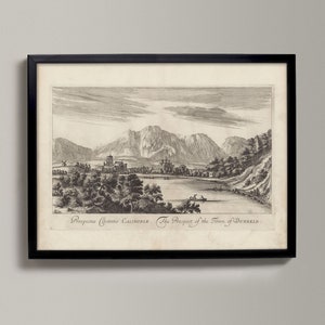 Dunkeld - La prospettiva della città / Disegno storico della città scozzese / Dunkeld, Vecchia mappa di Dunkeld, Regalo di Dunkeld, Poster di Dunkeld, Dunkeld
