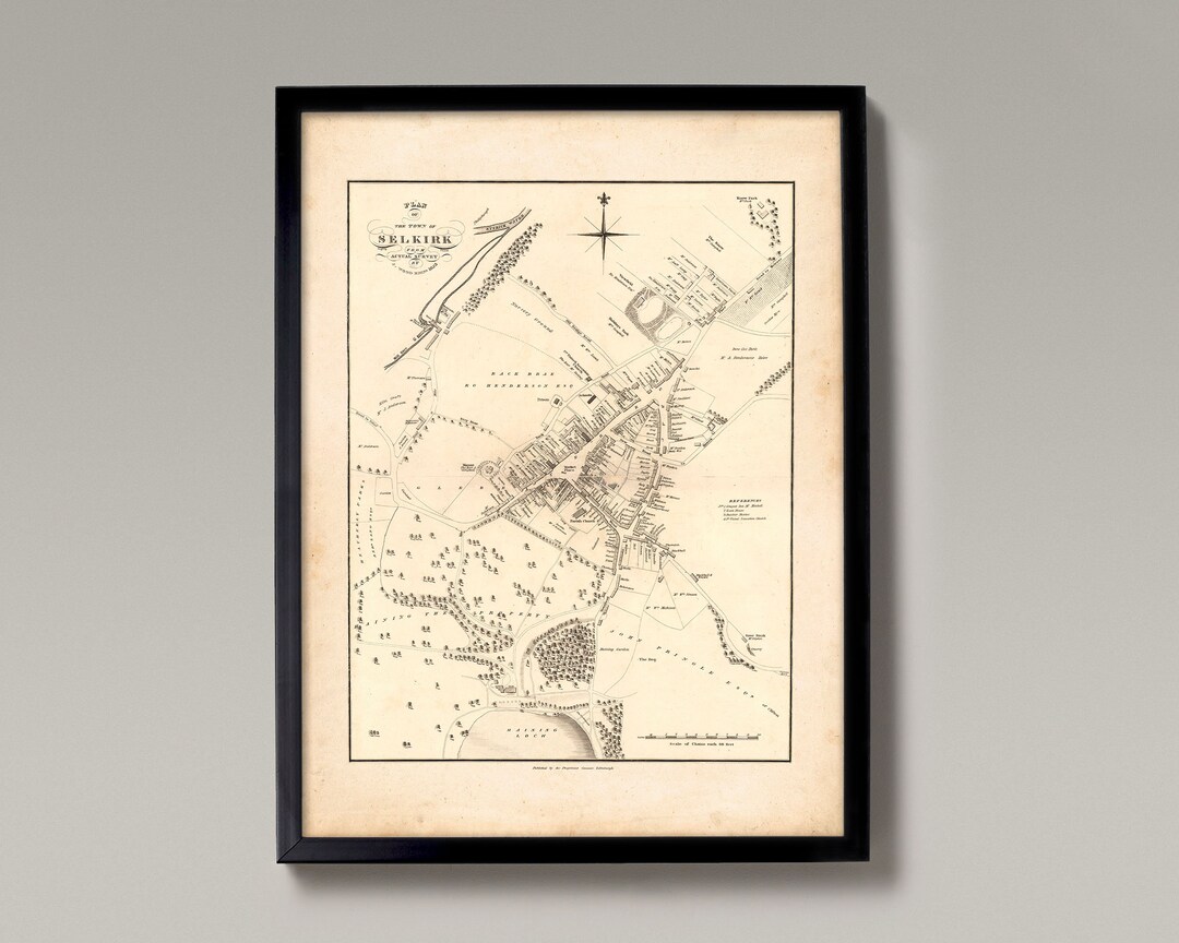 Old Map of Selkirk Old Map Print Selkirk Old Map, Selkirk Vintage Map