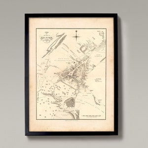 Oude kaart van Selkirk | Oude kaartafdruk | Oude kaart Selkirk, vintage kaart Selkirk, historische kaart Selkirk, geschenk Selkirk afdrukken, genealogie Selkirk