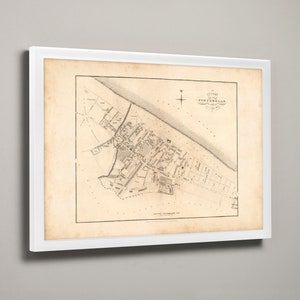 Ancienne carte de Portobello, Édimbourg | Impression d'art | Relevé de la vieille ville d'Édimbourg, Porty, Portobello, Firth of Forth à partir de 1824