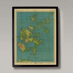 Alte Karte von Orkney | Kirkwall, Rousay, Westray, Hoy, Deerness, Shapinsay, Stromness, Ronalsay, Sanday, Backaland, Evie, Hoxa, Rousay