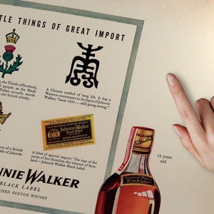 Johnnie Walker, Retro Vintage Advert | Old Whisky Poster, Old Fashioned Whiskey, Scotch Poster Print – Antique Effect Vintage Advertising image 6