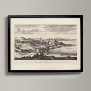 St Andrews, Scotland - The Prospect of the Town | Historical Scottish Town Drawing