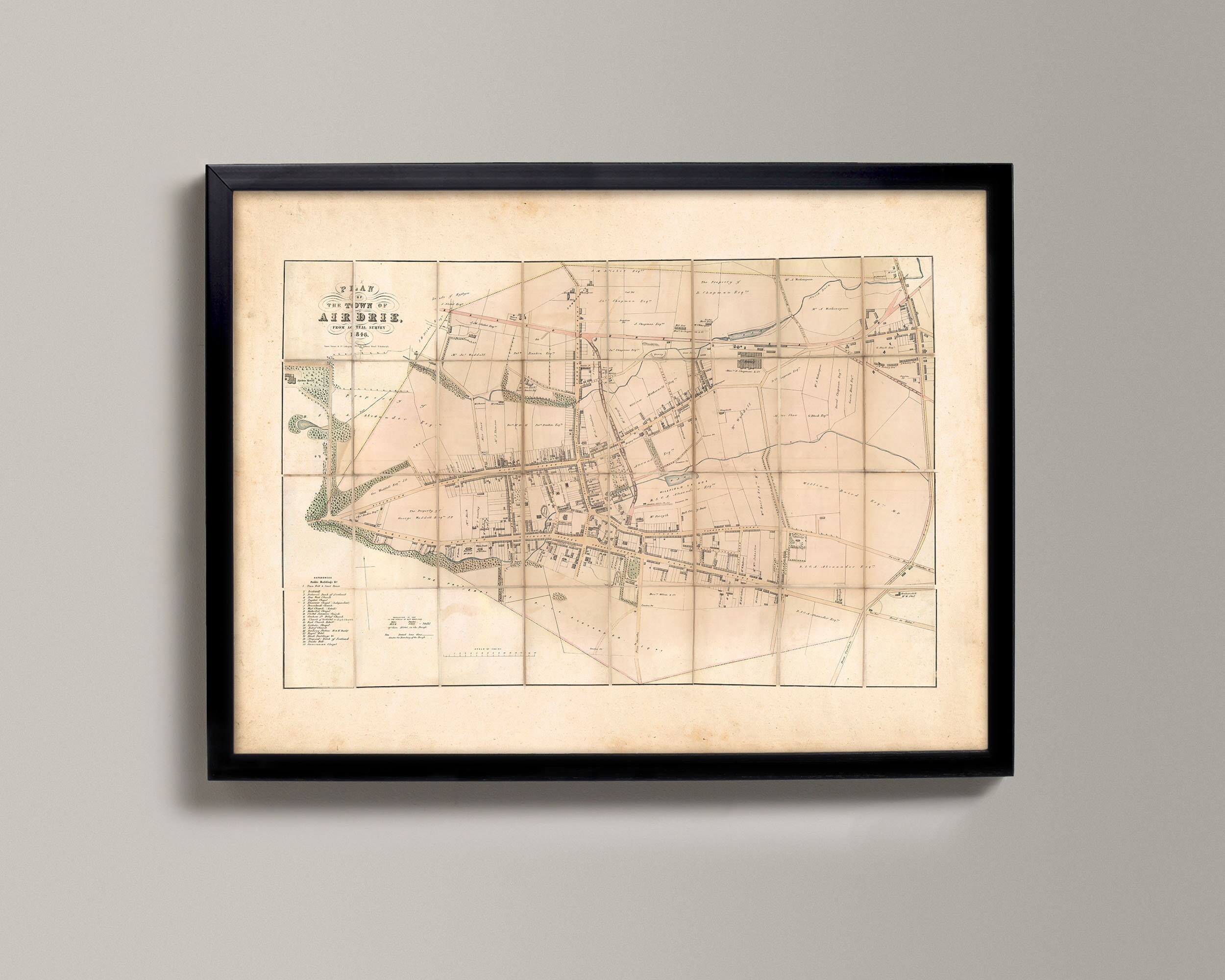 Old Map of Airdrie Old Map Print Airdrie Old Map, Airdrie Vintage Map