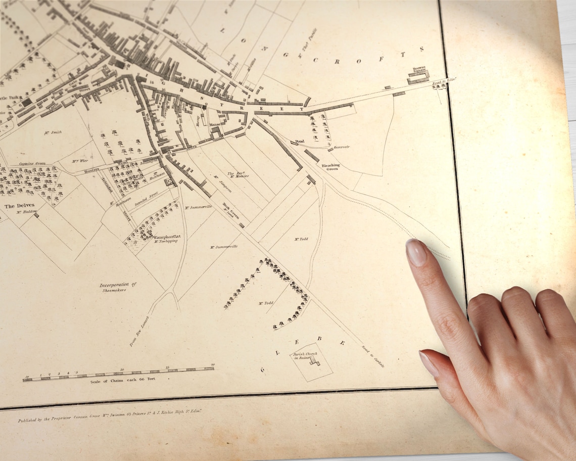 Old Map of Lanark Old Map Print Lanark Old Map Lanark Etsy UK