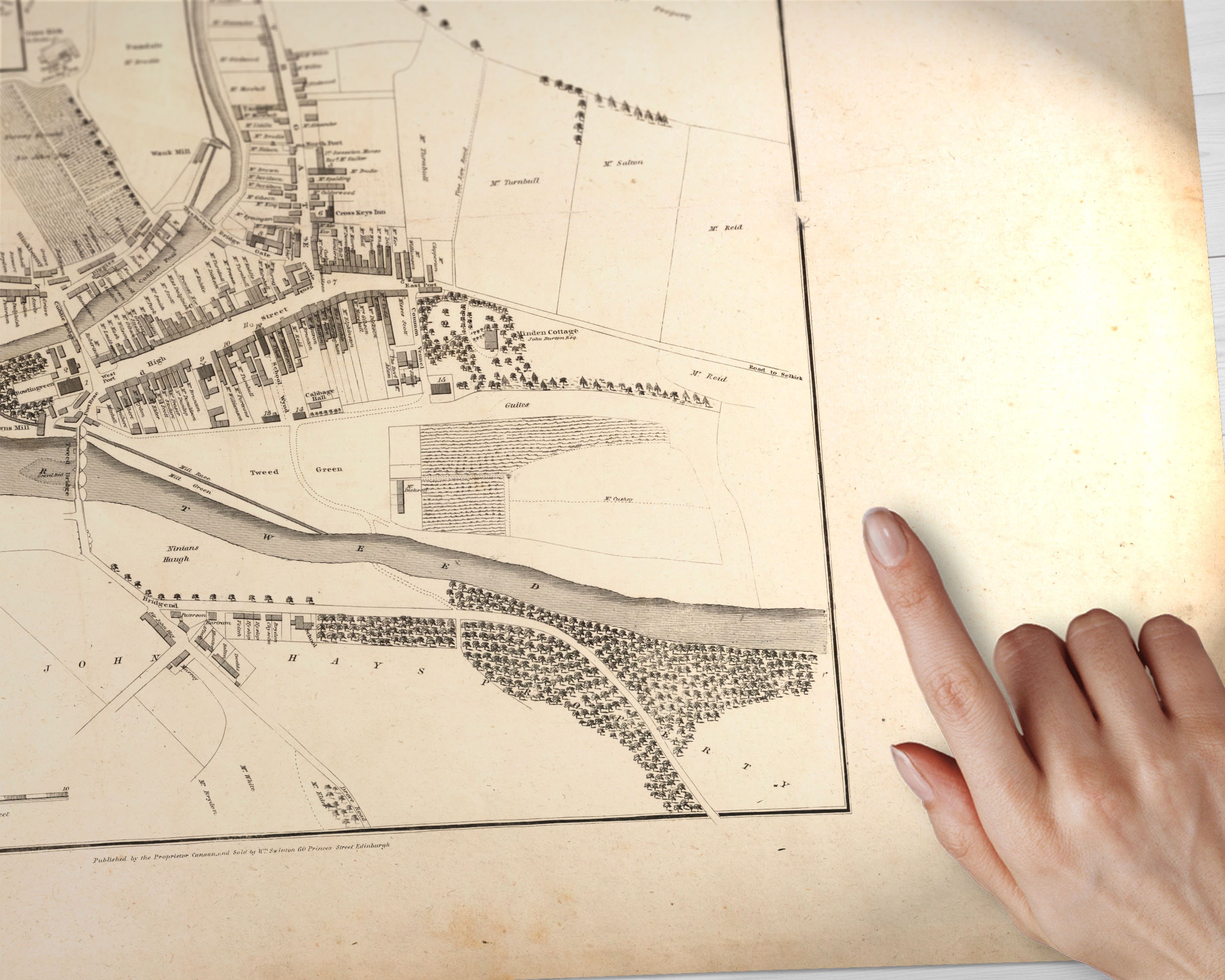 Old Map of Peebles Old Map Print Peebles Old Map Peebles Etsy UK