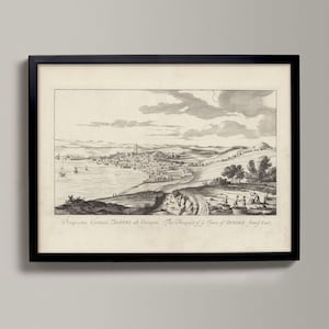 The Prospect of ye Town of Dundee from ye East | Historical Scottish Town Drawing | Dundee, from the East, Dundee Old Map, Dundee Gift,