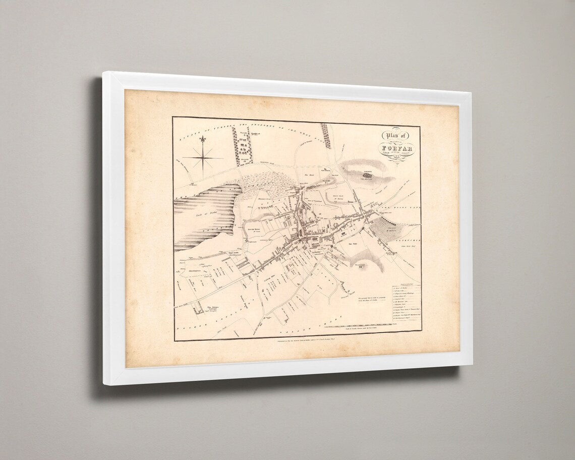 Forfar Old Map | Giclée Fine Art Print | Antique Town Plan, Antique ...