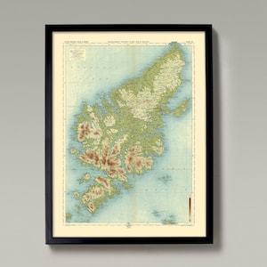 Map of Lewis, Scottish Hebrides | Giclée Reproduction Print – Old Map of Stornoway, Harris, Orinsay, Maraig, Callanish, Arnol, Leverburgh