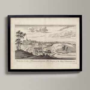 Dunfermline Abbey - The Prospect | Historical Scottish Town Drawing | Dunfermline Abbey, Dunfermline Old Map, Dunfermline Gift, D
