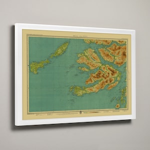 Alte Karte von Iona & Mull | Lochaline, Coll, Ulva, Tibetia, Kintra, Dervaig, Salen, Isle of Mull, Island of Iona, Hebriden, Ross of Mull, Abtei