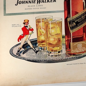 Johnnie Walker, Retro Vintage Advert | Old Whisky Poster, Old Fashioned Whiskey, Scotch Poster Print – Antique Effect Vintage Advertising image 7