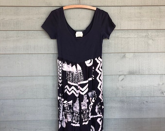 VINTAGE Gantos Dark Blue Crop Jumpsuit Scoop Neck S