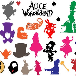 Alice im Wunderland Silhouette, Alice im Wunderland Svg, digitaler Download für Cameo oder Cricut, Clipart, Vektor, Svg-Dateien, Dateien