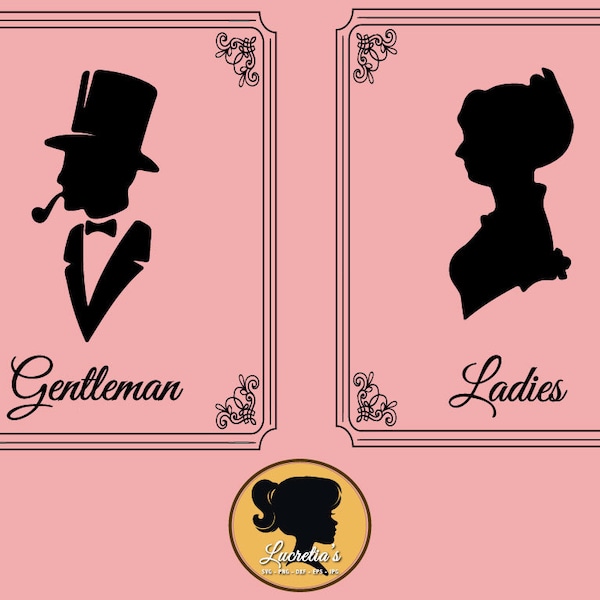 Ladies and Gentleman Restroom sign SVG,  dxf,  clipart, SVG files for Silhouette Cameo or Circuit, woman and men bathroom svg, dxf eps