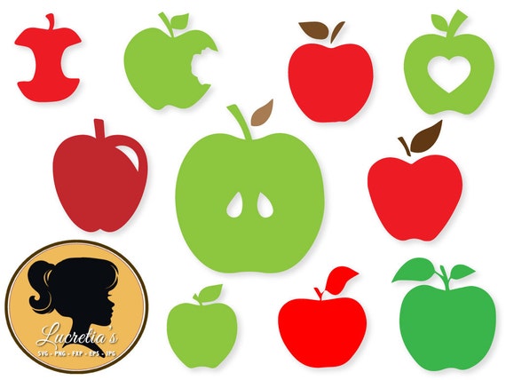 Download Apple Dxf Apples Clipart Svg Files For Silhouette Cameo Or Etsy