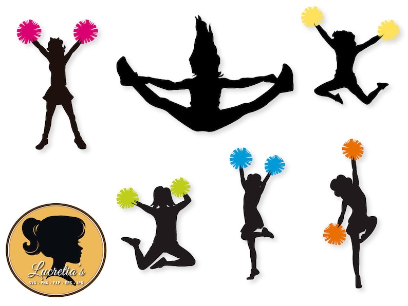 Cheerleader-Silhouetten Svg Cheerleader Cheerleader | Etsy