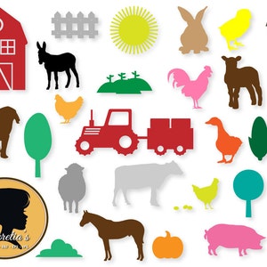 Farm Animals , Farm Animals Silhouette, cutting file, Animals Svg, Cricut Files Silhouette, vinyl,  clipart, svg files