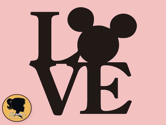Download Mickey Love SVG Peace Love Silhouette Mickey love Mouse | Etsy