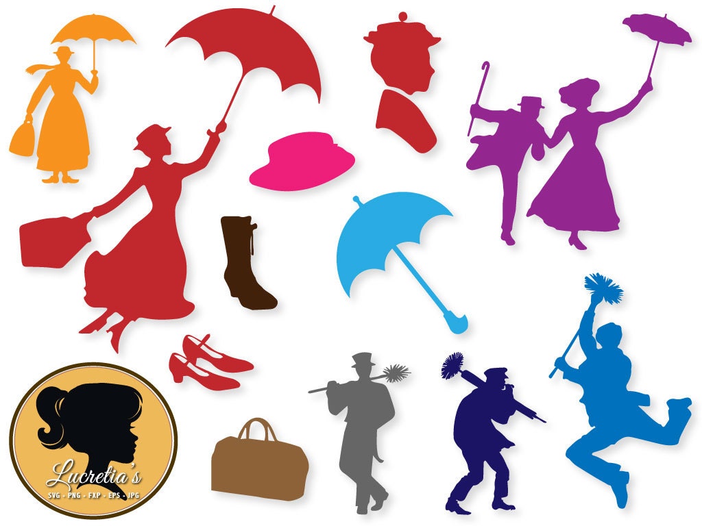 Mary Poppins Silhouette Clip Art