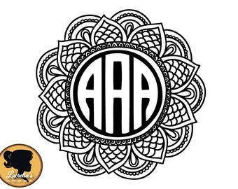 monogram mandala  (monogram is not included) SVG Cut Files for Vinyl Cutters, Screen Printing, Silhouette, Die Cut Machines, & More