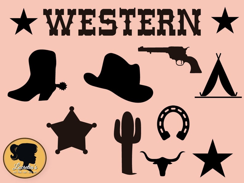 Western Silhouette Cowboy Svg Cowboy Boots and Western Svg | Etsy