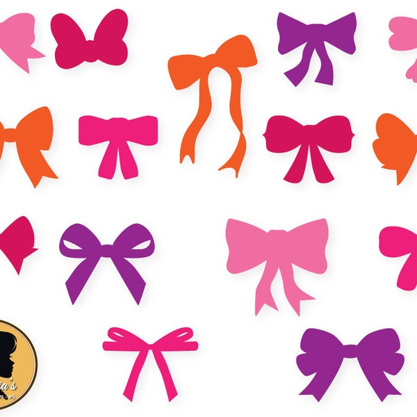 bows SVG and DXF Cut File for Silhouette, Shaped Bow Silhouette, Die Cut Machines, & More