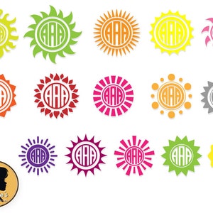 Sun Monogram Frame SVG, Cricut Cut File, Sun Monogram Frame Cut File ...