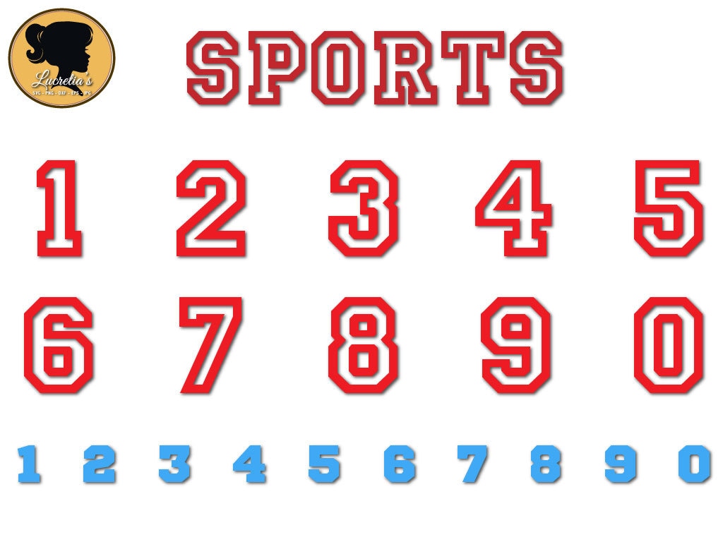 Sports Number Silhouette Sports Numbers Svg SVG sport Etsy