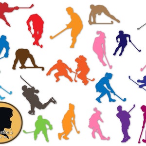 Hockey player silhouettes-Hockey Svg- Sport Silhouette-Hockey Men svg(zipped .eps .pdf .dxf .svg and .studio file) vector cutting files