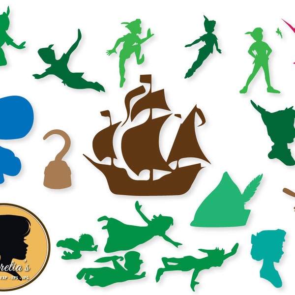 Peter Pan svg, Peter Pan Clipart, Peter Pan digital download, dxf files, svg files, svg files for silhouette, svg files for cricut, vector