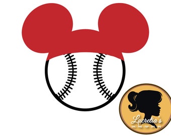 Mickey baseball SVG, Mickey baseball dxf, Mickey baseball clipart, SVG files for Silhouette Cameo or Cricut, vector, svg, dxf eps
