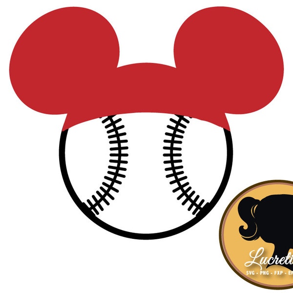Mickey baseball SVG, Mickey baseball dxf, Mickey baseball clipart, SVG files for Silhouette Cameo or Cricut, vector, svg, dxf eps