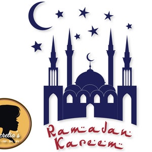 Ramadan Svg,  Ramadan silhouette  dxf,  SVG files for Silhouette, faith, religion, Mubarak silhouette ,vector, dxf eps