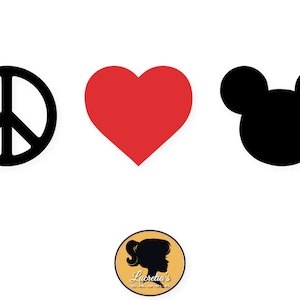 Mickey Peace Love  SVG, Heart Peace Love  Silhouette, love Silhouette,peace Svg, Screen Printing, Craft, Instant Download