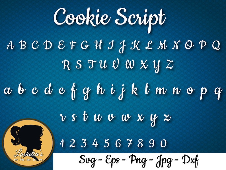 Cookie Script Font Svg Cookie Font Silhouette zipped .eps Etsy