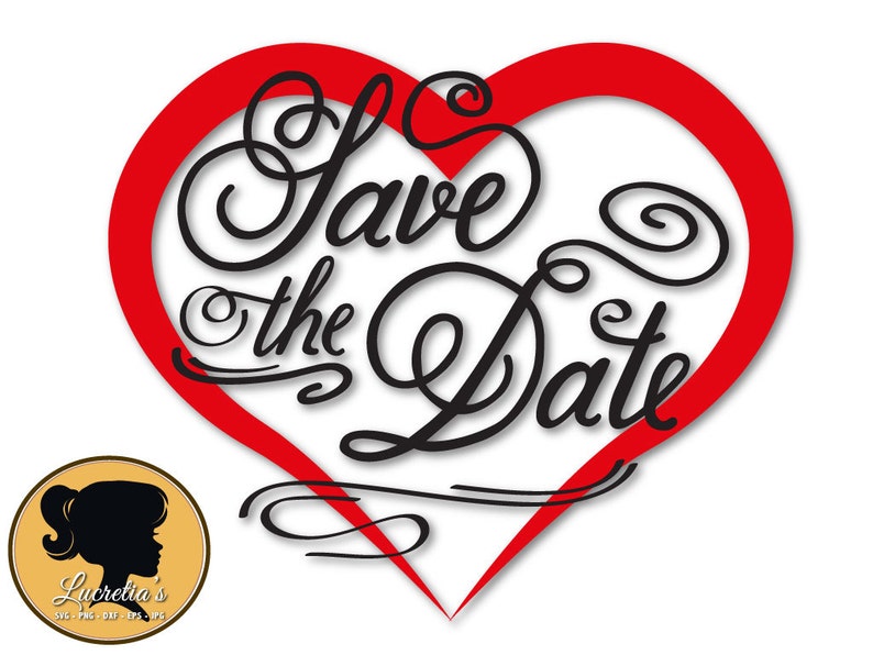 Download Save the date SVG Save the date heart Silhouette SVG files | Etsy