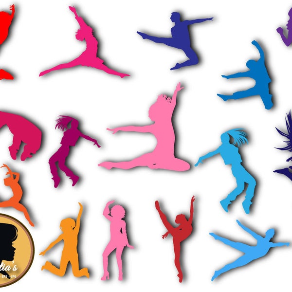 Modern Dance Svg ,Dancer moves Silhouette, Dancer set silhouette (zipped .eps.peg .dxf .svg and .studio file) vector cutting files
