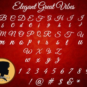 Elegant Great Vibes Script Font , Svg, Dxf, Eps, Png, Jpg Digital Monogram , Fancy Script, Cursive Font, Silhouette Files, Cricut, Cut Files