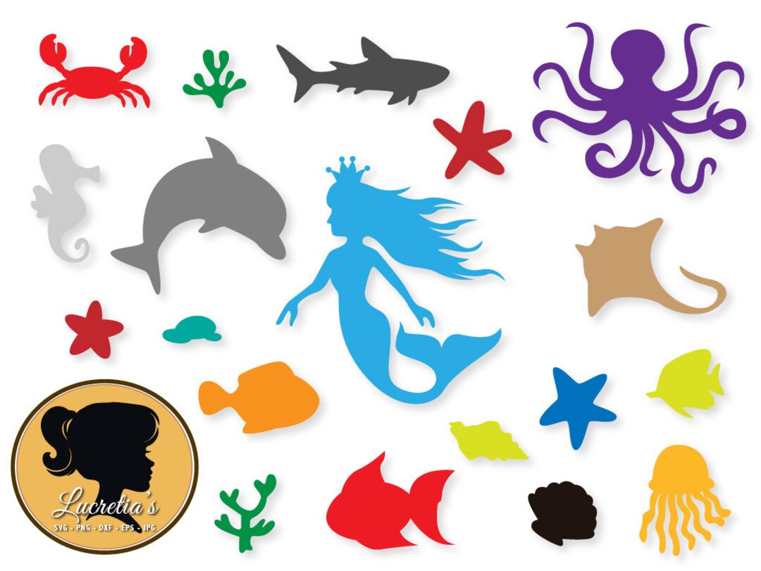 Under the Sea Svg, Mermaid, SVG Cutting File, Use as Clipart, Mermaid