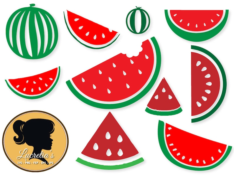 Download Watermelon dxf watermelon clipart SVG files for Silhouette | Etsy