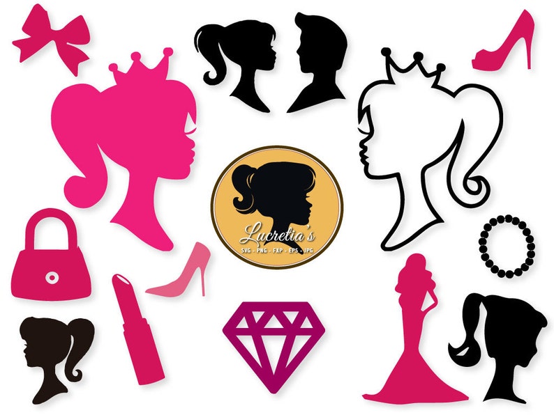 Download Barbie Barbie SVG siluetas de Barbie para Silhouette Cameo ...