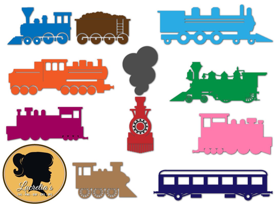 Trains Silhouette Trains Design Svg Vintage Trains Set Etsy