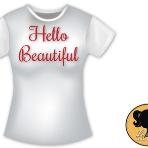 Hello Beautiful SVG Hello Beautiful Silhouette SVG, zipped .eps .pdf .dxf .svg and .studio file vector cutting files image 2