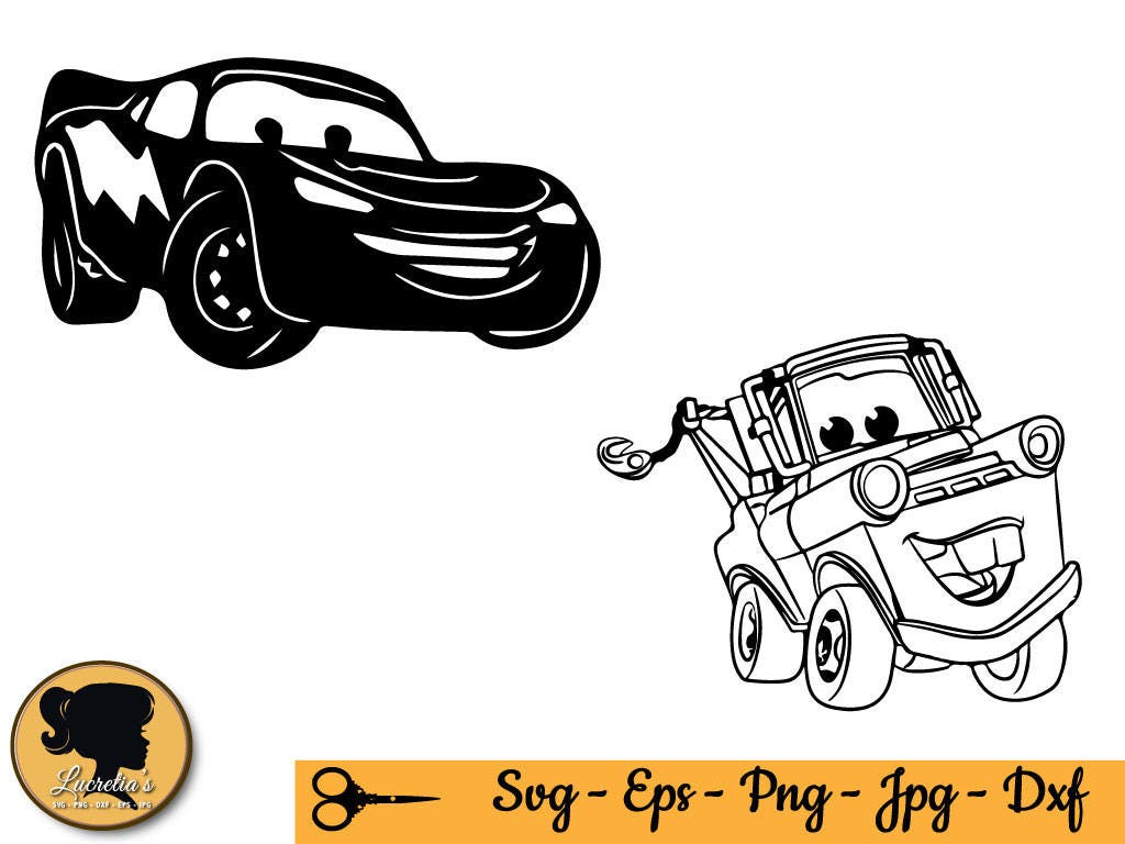 Disney Cars SVG, Lightning McQueen svg, Silhouettes for Silhouette Cameo or...